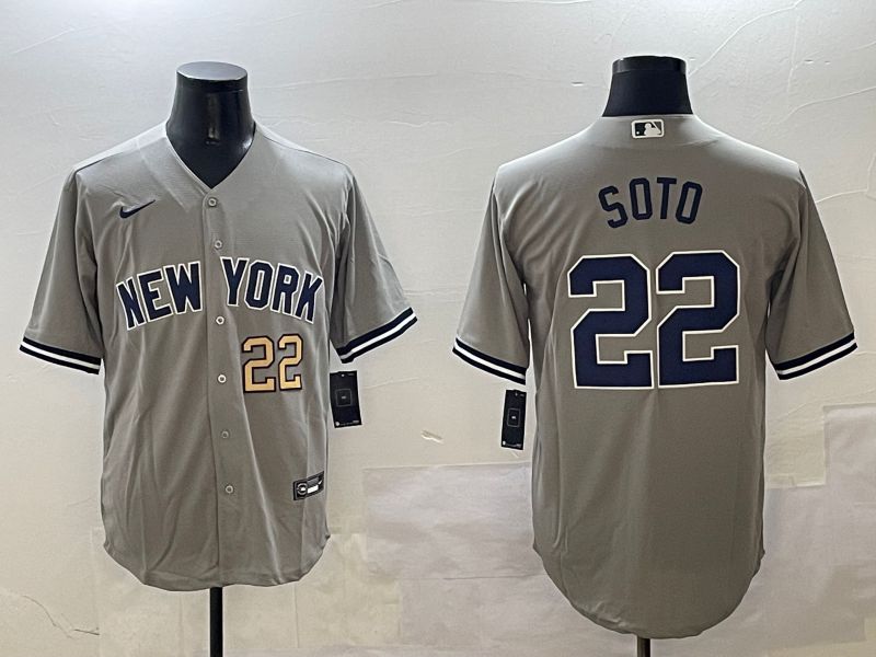 Men New York Yankees 22 Soto Grey Game 2025 Nike MLB Jersey style 5